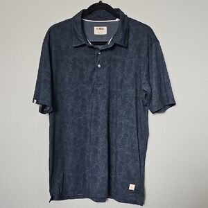 Linksoul Men's Delray Performance Palm Pineapple Patterned Polo Large